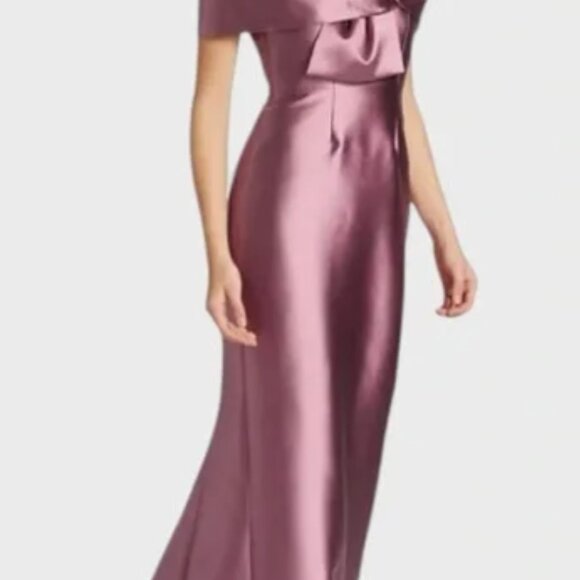 Catherine Regehr NEW NWT Rose Quartz Off The Shoulder Silk-wool Gown Size 12 - Picture 10 of 10